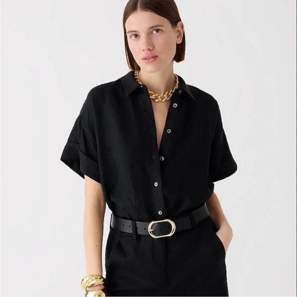 J. Crew Tops - Capitaine Shirt in Baird McNutt Irish Linen for J. Crew Relaxed Size M